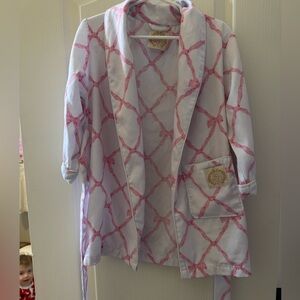 TBBC Girls Robe- Pink Bow Lattice Pattern